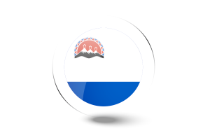 Kamchatka Krai Flag Glossy Round Button flag