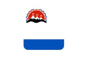 Kamchatka Krai Flag Square Rounded Shape flag