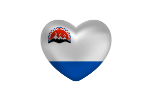 Love of Kamchatka Krai Heart Shape flag