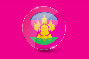 Krasnodar Krai Flag Glossy Round Button flag