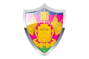 Krasnodar Krai Flag with Medieval Heater Shield flag