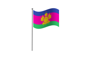 Waving Flag of Krasnodar Krai flag