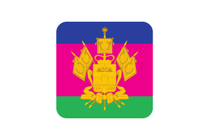 Krasnodar Krai Flag Square Rounded Shape flag