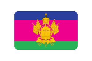 Krasnodar Krai Flag Rounded Rectangle Vector Illustration flag