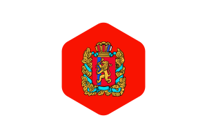Krasnoyarsk Krai Flag Rounded Hexagon Shape flag