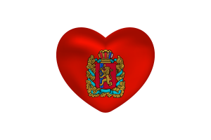 Love of Krasnoyarsk Krai Heart Shape flag