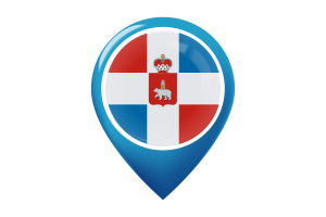 Icona della Bandiera del Territorio di Perm con Pin della Mappa flag