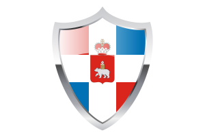 Bandiera del Territorio di Perm con Scudo Medievale flag