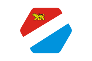 Primorsky Krai Flag Illustration Hexagon Rounded Shape flag