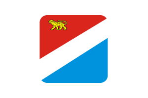 Primorsky Krai Flag Square Rounded Shape flag