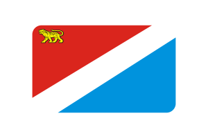 Primorsky Krai Flag Rounded Rectangle Vector Illustration flag