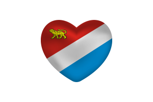 Love of Primorsky Krai Heart Shape flag