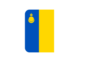 Agin Buryatia Flag Square Rounded Shape flag
