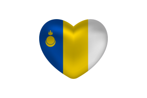 Love of Agin Buryatia Heart Shape flag