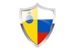 Agin Buryat Okrug Flag with Medieval Heater Shield flag
