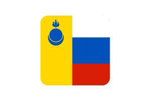 Agin Buryat Okrug Flag Square Rounded Shape flag