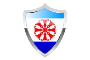 Bandiera di Evenkia con scudo medievale flag