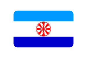 Illustrazione vettoriale della bandiera di Evenkia forma rettangolare arrotondata flag