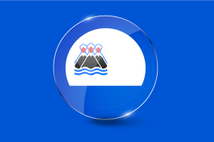 Kamchatka Peninsula Flag Glossy Round Button flag