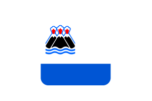 Kamchatka Peninsula Flag Square Rounded Shape flag