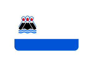 Kamchatka Peninsula Flag Rounded Rectangle Vector Illustration flag
