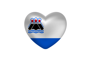 Love of Kamchatka Peninsula Heart Shape flag