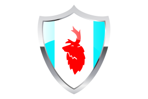 Koryak Okrug Flag with Medieval Heater Shield flag