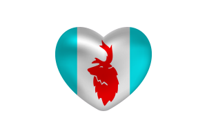Love of Koryak Okrug Heart Shape flag