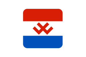 Permyakia Flag Square Rounded Shape flag