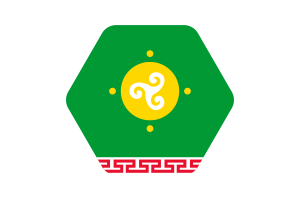 Ust Orda Buryat Flag Illustration Hexagon Rounded Shape flag