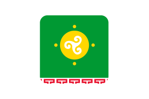 Ust Orda Buryat Flag Square Rounded Shape flag