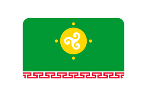 Ust Orda Buryat Flag Rounded Rectangle Vector Illustration flag