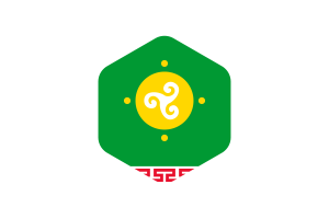 Ust Orda Buryat Flag Rounded Hexagon Shape flag