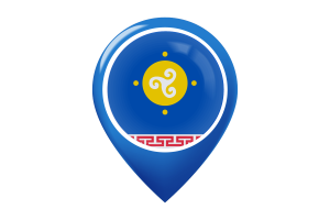 Ust-Orda Buryat Autonomous Okrug Flag Map Pin Icon flag