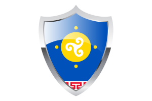 Ust-Orda Buryat Autonomous Okrug Flag with Medieval Heater Shield flag