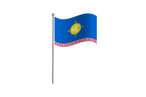 Waving Flag of Ust-Orda Buryat Autonomous Okrug flag