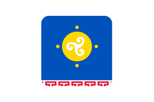 Ust-Orda Buryat Autonomous Okrug Flag Square Rounded Shape flag