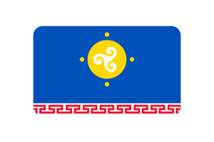 Ust-Orda Buryat Autonomous Okrug Flag Rounded Rectangle Vector Illustration flag