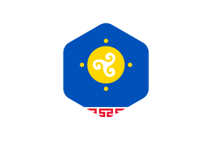 Ust-Orda Buryat Autonomous Okrug Flag Rounded Hexagon Shape flag