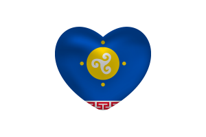 Love of Ust-Orda Buryat Autonomous Okrug Heart Shape flag