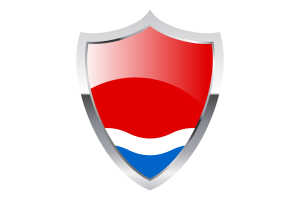 Amur Oblast Flag with Medieval Heater Shield flag