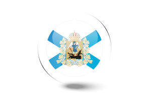 Pulsante rotondo lucido della bandiera di Arkhangelsk flag