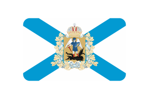 Illustrazione vettoriale della bandiera di Arkhangelsk forma rettangolo arrotondato flag