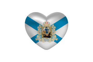 Amore per Arkhangelsk forma cuore flag