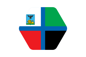 Bandiera di Belgorod Illustrazione Forma Esagonale Arrotondata flag