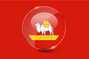Chelyabinsk Flag Glossy Round Button flag