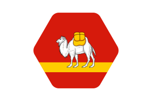 Chelyabinsk Flag Illustration Hexagon Rounded Shape flag
