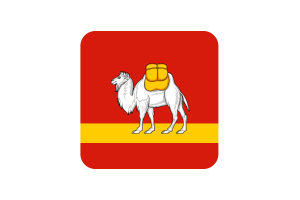 Chelyabinsk Flag Square Rounded Shape flag