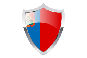 Kemerovo Flag with Medieval Heater Shield flag