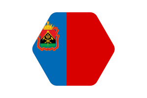 Kemerovo Flag Illustration Hexagon Rounded Shape flag